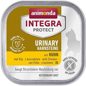 Animonda Integra Protect Urinaire struvitsteen voor volwassenen, natvoer voor katten, hoogwaardig premiere kattenvoer, nat, graanvrij, dieetvoer voor katten, met kip, 6 x 100 g