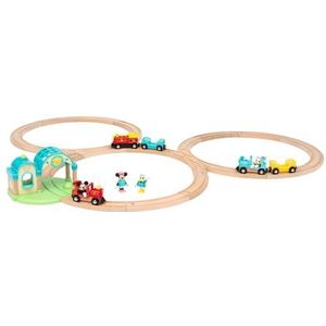 BRIO 63229200 World 32292 Micky Maus Deluxe Set - Umfangreiches Set für die BRIO Holzeisenbahn inklusive Bahnhof mit Aufnahmefunktion - Empfohlen ab 3 Jahren [Exclusief bij Amazon],Wit