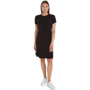 Tommy Hilfiger Dames CO Jersey Stitch F&F jurk zwart L, Zwart, L