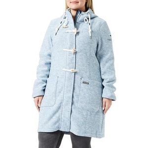 boundry Dames Fraully gebreide fleece duffelcoat, Lichtblauw melange, XS