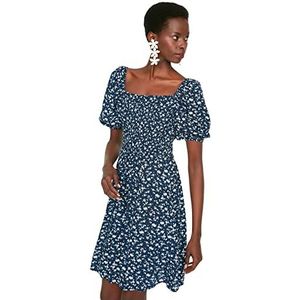 Trendyol Viscose Jurk - Marineblauw - Standard 38 Marineblauw, marineblauw, 64