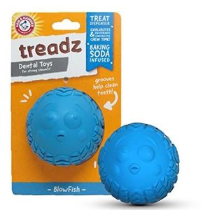 Arm & Hammer Super Treadz Blowfish Tandspeelgoed voor honden, blauw