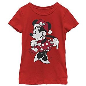 Disney Characters Minnie Hat Girl's Solid Crew Tee, Rood, XS, Rot, XS