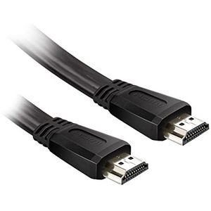 Ekon Platte HDMI-kabel met ethernet, dun, mannelijk, 1,8 m, 4K Ultra HD en 3D-resoluties, aansluitafdekking, voor tv, projectoren, laptop, pc, MacBook, PlayStation, Nintendo Switch