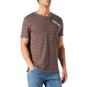G-STAR RAW Stripe Slim T-shirts voor heren, meerdere kleuren (graniet/bruine steen streep D21190-c339-d070), XS