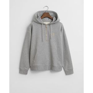 GANT Half zip anker hoodie, lichtgrijs gem., XS