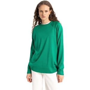 DeFacto Gebreide damesmode - stijlvolle gebreide trui blouses & tunieken voor dames - keuze aan truien - fijn gebreide truien en truien, groen, XXL