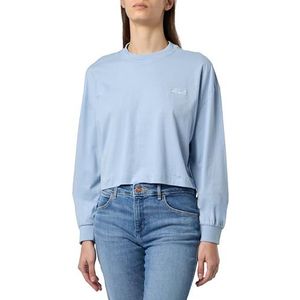 KARL LAGERFELD Signature Top met lange mouwen, kasjmier blauw, S, Cashmere Blue, S