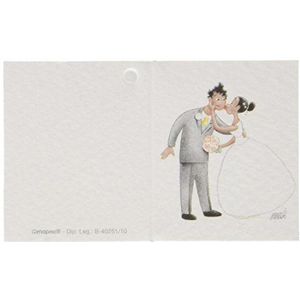Mopec trouwkaart, met een paar, met een kus op de wang, 100 stuks, karton, meerkleurig, 0,02 x 6,5 x 4,00 cm