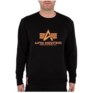 Alpha Industries Basis Reflecterende Print Sweatshirt voor Mannen Black/Refl.Oran