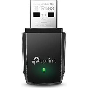 TP-Link AC1300 Mini Wifi MU-MIMO USB 3.0-adapter, Dual Band draadloze netwerkadapter, Ondersteunt Windows 11/10/8.1/8/7/XP, Mac OS X (Archer T3U)