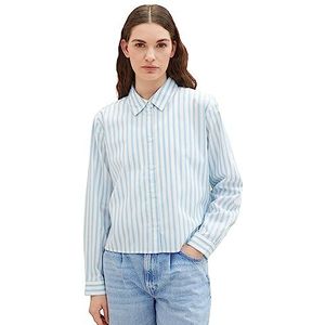 TOM TAILOR Denim Boxy Basic hemdblouse voor dames, 33809-lichtblauw-witte streep, XL