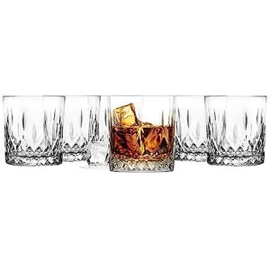 Glasmark KROSNO 1992 Whiskyglazen Set Gin Bourbon Rum Cocktail Alcoholische Drankglazen Whiskyliefhebber Accessoires Transparant 6 x 280 ml