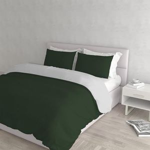 Italian Bed Linen Beddengoedset Natural Color, olijfgroen/lichtgrijs, tweepersoonsbed