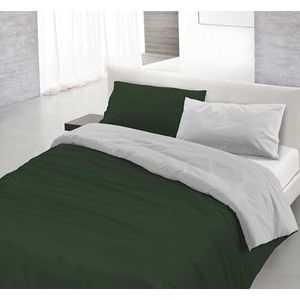 Italian Bed Linen Beddengoedset Natural Color, olijfgroen/lichtgrijs, tweepersoonsbed