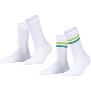 ESPRIT Dames Sokken Tennis Stripe 2-Pack W SO Katoen Eenkleurig Multipack 2 Paar, Wit (Woolwhite 2090) nieuw - milieuvriendelijk, 35-38