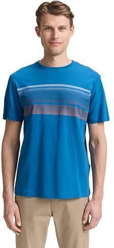 TOM TAILOR - Shirt - Blauw/Navy/Ombergrijs/Wit - T-shirt