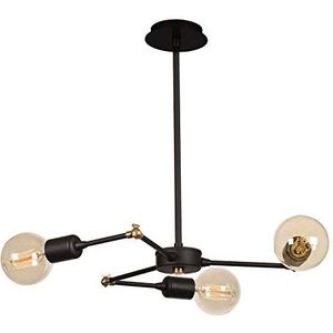 Homemania S618BLACK kroonluchter Labirint, hanglamp, plafondlamp, metaal, zwart, 50 x 50 x 43 cm, 3 x E27, max. 60 W