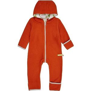 loud + proud Unisex baby wollen fleece, GOTS gecertificeerde overall, terracotta, 86/92 cm