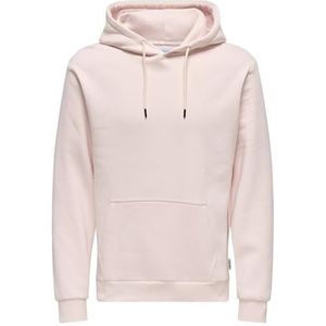 ONLY & SONS Capuchontrui voor heren, normale snit, sweatshirt met capuchon, Barely pink., XXL