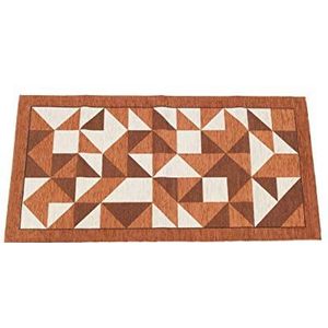 BIANCHERIAWEB Keuken tapijt met anti-slip achterkant, patroon Origami, keuken tapijt, gemaakt in Italië, tapijtloper 55 x 280 cm, kleur oranje