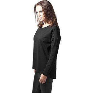 Urban Classics Oversized chiffon crew sweatshirt voor dames, zwart (black 17), L grote maten