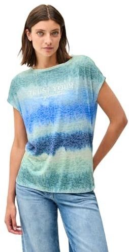 CECIL - T-shirt - Wit - Katoen - Bateauhals Korte Mouwen