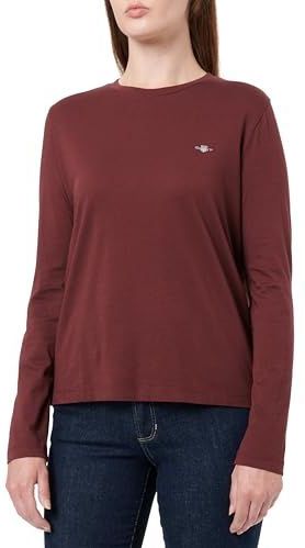 Gant - REG SHIELD LS T-SHIRT - Plum wine - Longsleeve Shirt
