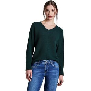 Street One - A322950 - T-shirt - Fir Groen - V-hals - Lange Mouwen