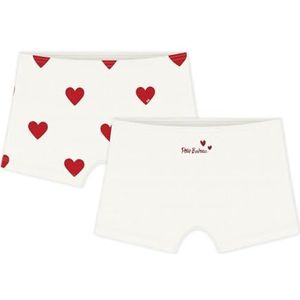 Petit Bateau - Lot de 2 - Shorties - Kind - Effen en Hartjesprint