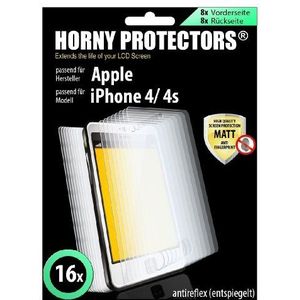 Horny Protectors SET 16x anti-reflecterende displaybeschermfolie voor Apple iPhone 4/4s (8x voorzijde 8 x achterkant)