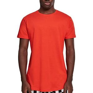 Urban Classics Heren T-shirt Shaped Long Tee effen kleur, lang gesneden mannenshirt, verkrijgbaar in vele verschillende kleuren, maten XS- 5XL, Bloodorang., 5XL
