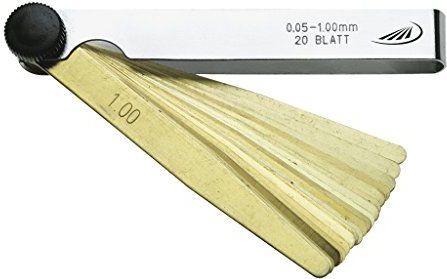 Feeler Gauge - Meetbereik 0,05 – 1 mm - Antimagnetisch Messing - 20 Vellen