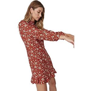 Trendyol Jurk - Rood - Skater, Bruin, 66