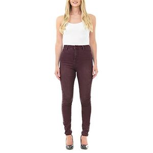 M17 Dames hoge taille denim jeans skinny fit casual katoenen broek met zakken (16, zwart), Bessen, 38
