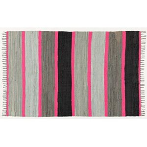 VIVA NEON FLECKERL tapijt, katoen, grijs/roze, 120 x 180 x 2,16 cm