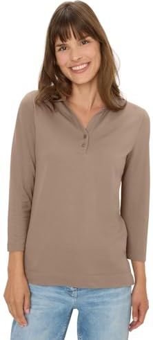 Cecil - Poloshirt - Bruin - Dames - Met Knoopdetail