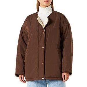 Wrangler Omkeerbare sherpa jas voor dames, carafe bruin, maat XL