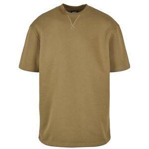 Urban Classics Heren T-shirt met korte mouwen van zware sweatstof, ronde hals, als sweatshirt, maat S tot 5XL, tiniolive, 4XL