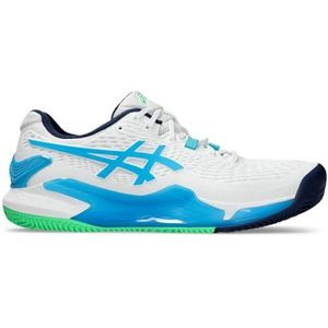 ASICS Gel-Resolution 9 Clay Sneakers voor heren, White Digital Aqua, 48 EU