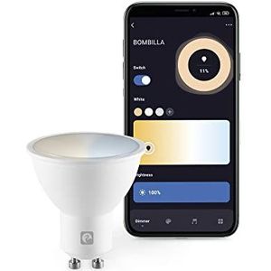 Garza Smart LED-gloeilamp, WiFi, CCT, 5,5 W, GU10, intelligent en programmeerbaar, wisselen van intensiteit en geluidsaliteit, spraakbesturing en app, Alexa, iOS, Google, Android, 5 W, wit
