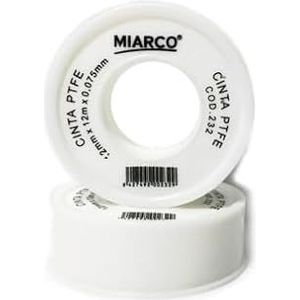 PTFE-tape met deksel en spoel, wit, 12 x 12 x 0,075 mm