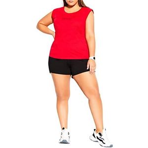 City Chic Vrouwen Plus Size Tank NYC Jurk Shirt, Rood, 40 grote maten