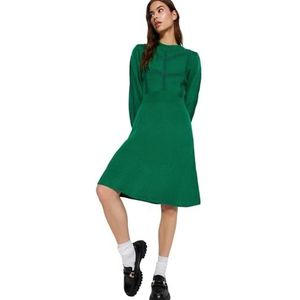 Trendyol Rechte mini-jurk met lange mouwen voor dames, normale zakelijke jurk, groen, L