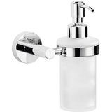 tesa® Exxcellent zeepdispenser, zelfklevend, verchroomd, chique ontwerp, 106 mm x 117 mm x 171 mm