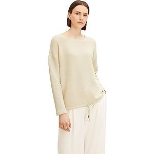 TOM TAILOR Dames Sweatshirt met structuur 1032611, 28130 - Soft Buttercream, S