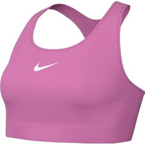 Nike Damesbeha W Nk Df Swsh Hgh Spt Bra, Playful Pink/Playful Pink/White, DX6815-675, MC-E