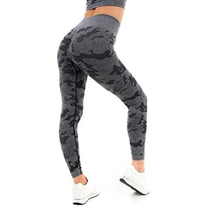 M17 Vrouwen Dames Leggings Naadloze Camo Hoge Taille Booty Stretchy Sportkleding Gym Workout Running Yoga Broek, Zwart, XL