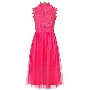 Kraimod Cocktailjurk van kant en tule, fuchsia, 36