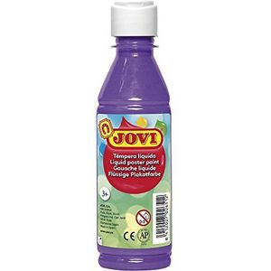 Jovi - Vloeibare temperaverf, flacon 250ml, Violette kleur, Verf op basis van natuurlijke ingrediënten, Makkelijk te wassen, Glutenvrij, Ideaal voor schoolgebruik (50223)